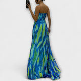 Renata | Jednoramenné maxi šaty s potiskem