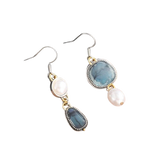 Retro modré náušnice s přírodním kamenem