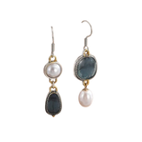 Retro modré náušnice s přírodním kamenem